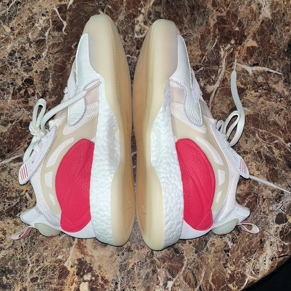 Adidas Kaizam Zoneboost Off White Shock Red Mens - Picture 4 of 5